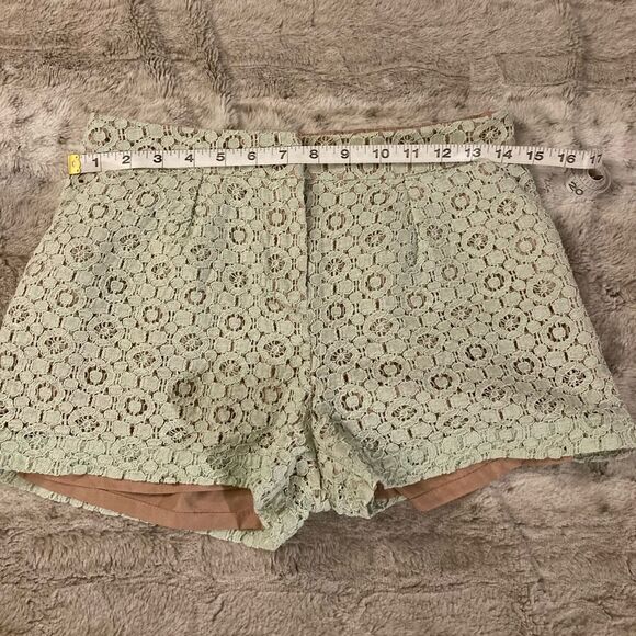 : : VICTORIA BECKHAM for Target Pale Mint Green Lace Shorts with Tan Lining : : - Picture 8 of 11